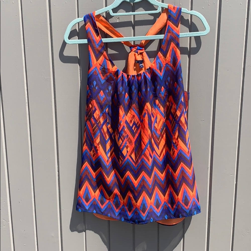 Gap lined multi-color racer back tank